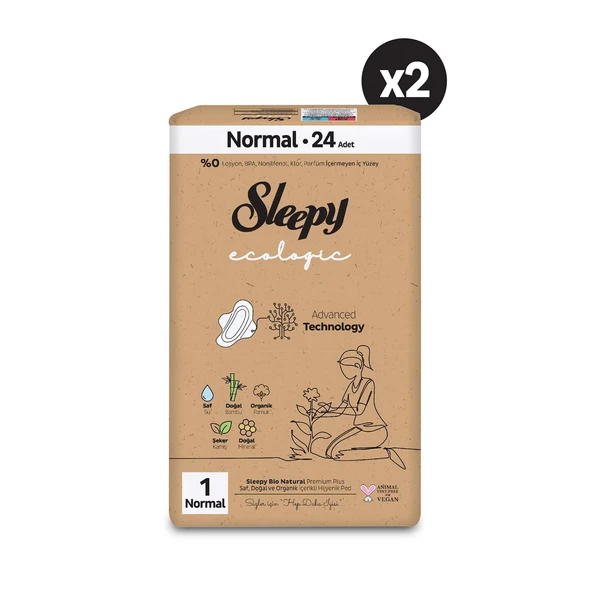 Sleepy Ecologic Premium Plus Hijyenik Ped Normal 48 Adet Ped - 2