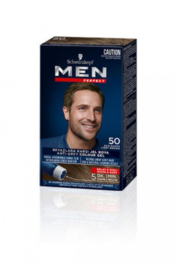 Schwarzkopf Men Perfect Beyazlara Karşı Jel Boya 50 Açık Kahve