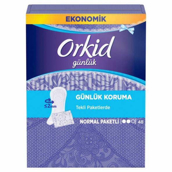 Orkid Günlük Ped Trio Normal Tekli Ekonomik Paket 48x6 288 Adet