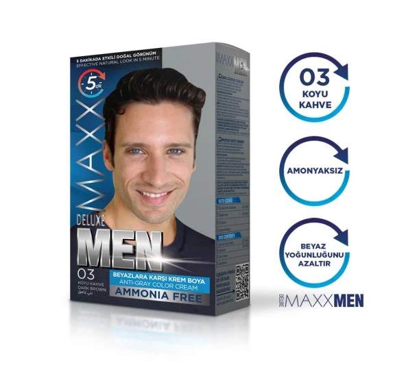 Maxx Deluxe Men Saç Boyası 03 Koyu Kahve ürün görseli 1