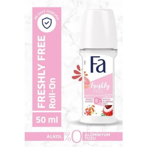 Fa Roll-On Deodorant Freshly Free 50ml Greyfurt & Lychee