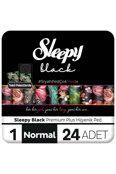 Sleepy Black Premium Plus Hijyenik Ped Normal 24 Adet Ped ürün görseli