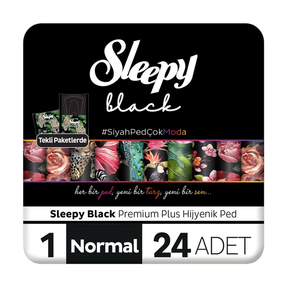 Sleepy Black Premium Plus Hijyenik Ped Normal 24 Adet Ped