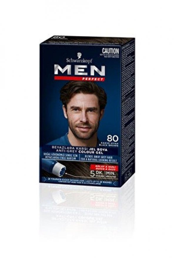 Schwarzkopf Men Perfect Beyazlara Karşı Jel Boya 80 Kahve Siyah