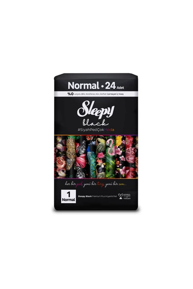 Sleepy Black Premium Plus Hijyenik Ped Normal 24 Adet Ped - Resim 2