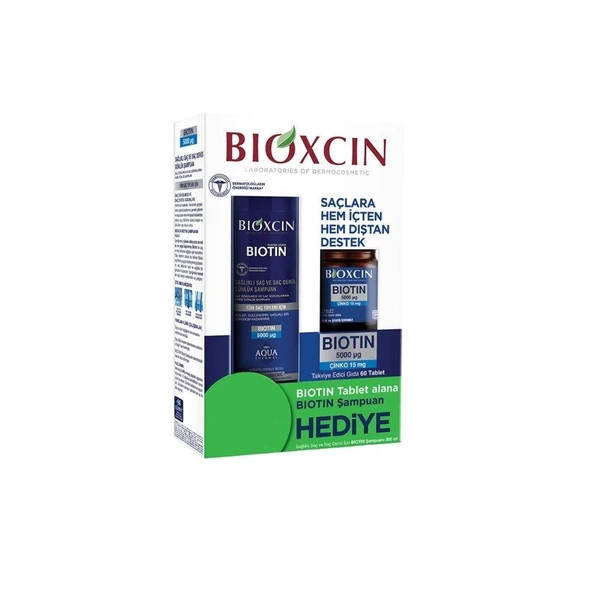 Biotin 5000 mcg Çinko 15 mg 60 Tablet ALANA Biotin Şampuan 300 ml HEDİYE