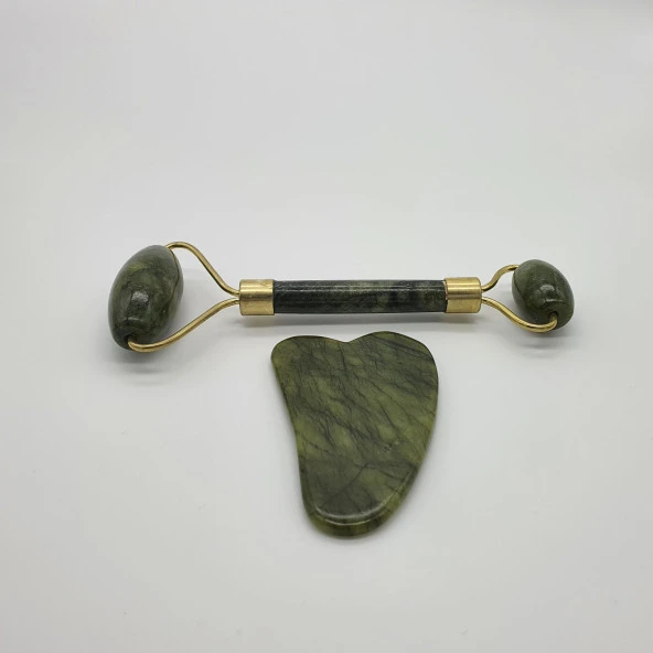 Yeşim Taşı Gua Sha Yüz Masaj Seti - Resim 3