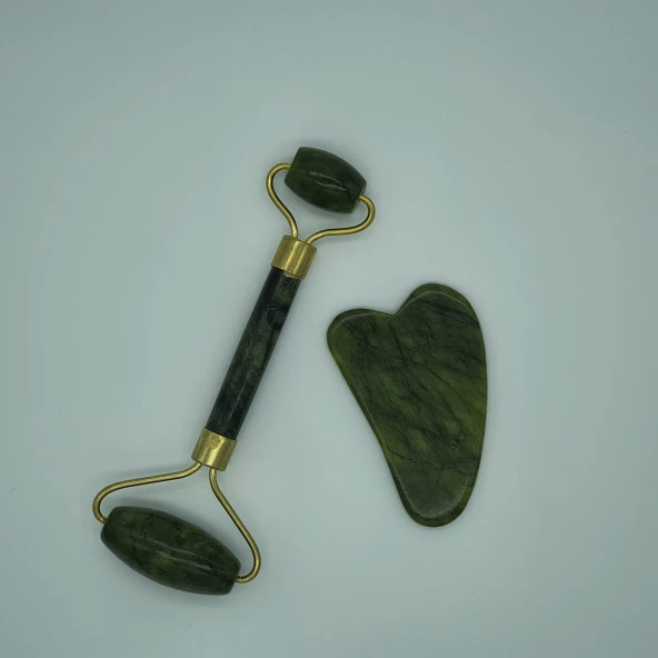 Yeşim Taşı Gua Sha Yüz Masaj Seti - Resim 4