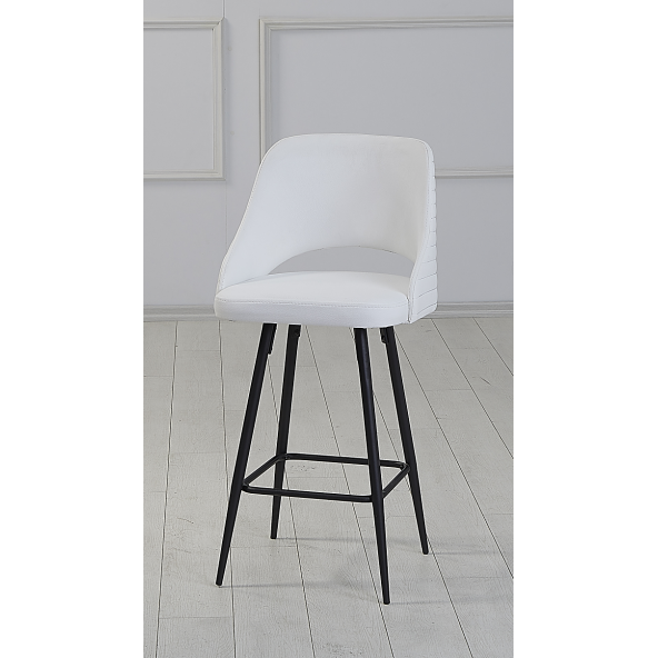 2 ADET CAMİLLA ADA MUTFAK VE BAR SANDALYESİ - BAR TABURESİ - SİLİNEBİLİR SUNİ DERİ - METAL AYAK - 4