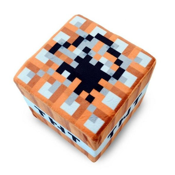 Minecraft TNT Dekoratif Küp Yastık Minder Peluş Oyuncak 10CM - 3