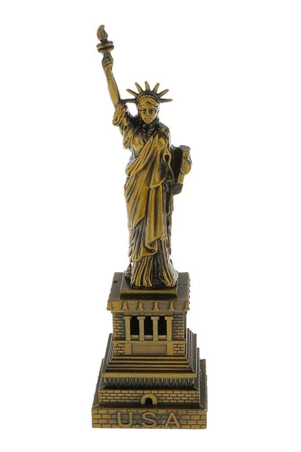 Retro Metal Özgürlük Heykeli Bronz 25 cm - Resim 8