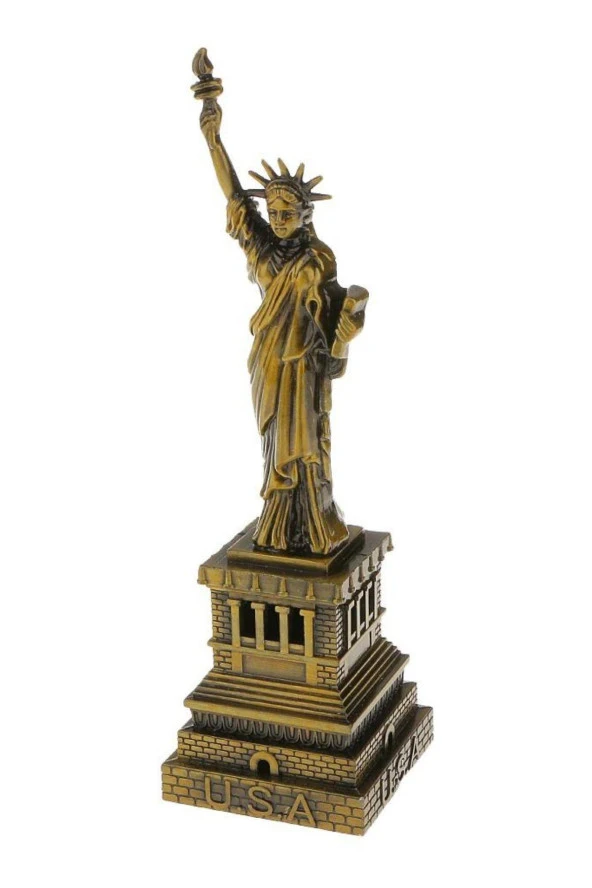 Retro Metal Özgürlük Heykeli Bronz 25 cm - Resim 9