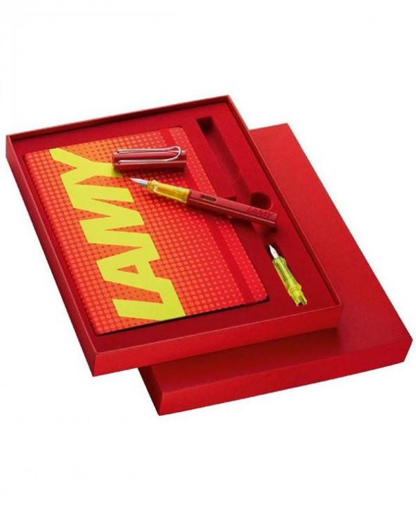 Lamy Al Star Dolma Kalem F Uç ve Defter Seti Glossy Red