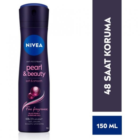 NIVEA Kadın Sprey Deodorant Pearl&Beauty Fine Fragrance,48 Saat Anti-perspirant Koruma 150ml