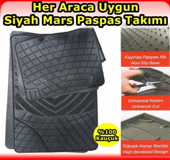 Hyundaı Era 2006 Sonrası Uyumlu Mars Kauçuk Siyah Paspas Seti  11268