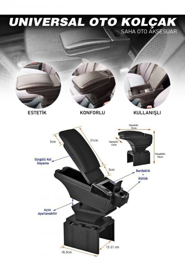 Kol Dayama Universal Sürgülü Kolçak Siyah Deri - 3