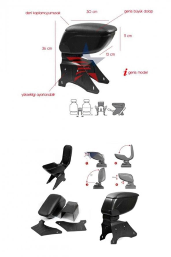 Her Araca Uygun Sürgülü Kol Dayama Kolçak - 4