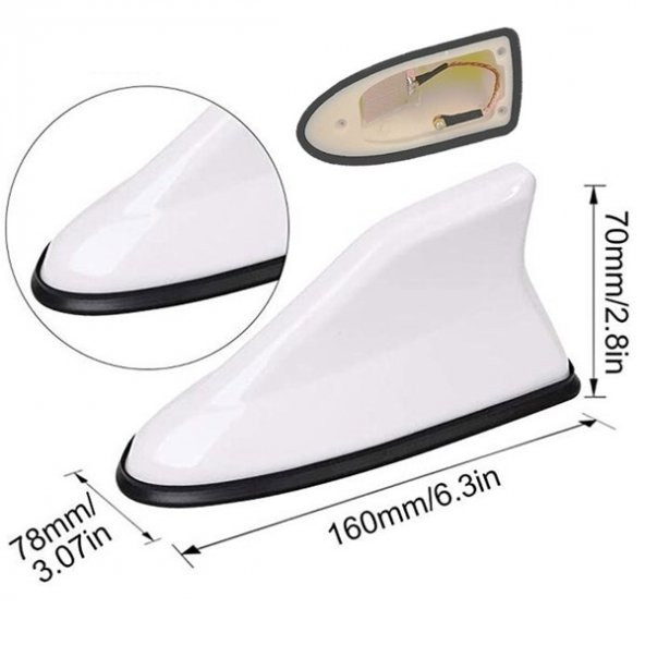 Tüm Araçlara Uyumlu Silikon Tabanlı Shark Köpekbalığı Fin Anten - 3