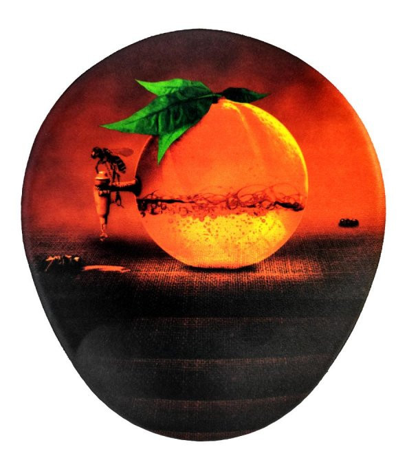 Bal Portakalı Desenli Bilek Destekli Oval Mousepad