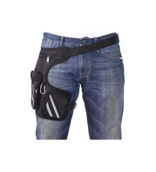 Bel Bacak Motorcu Çantası + Reflektörlü İkaz Yeleği - 2