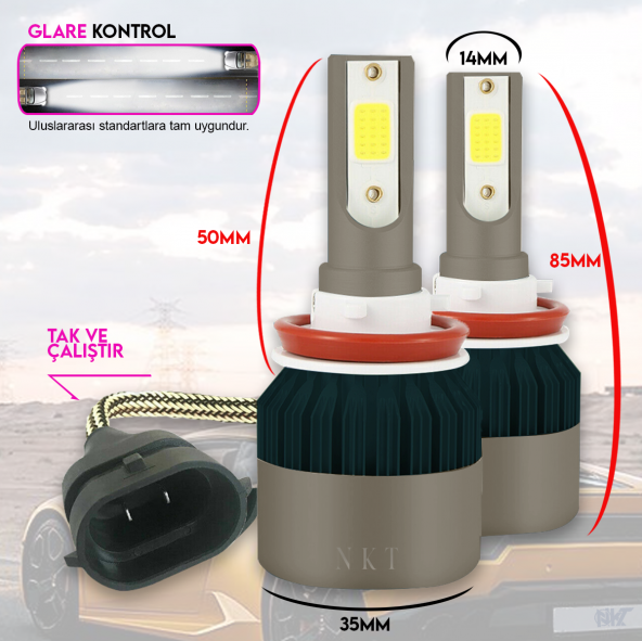 POINT MARKETING H11 White Beyaz Led Xenon Far Ledi Led Zenon Far Ampulü - 2
