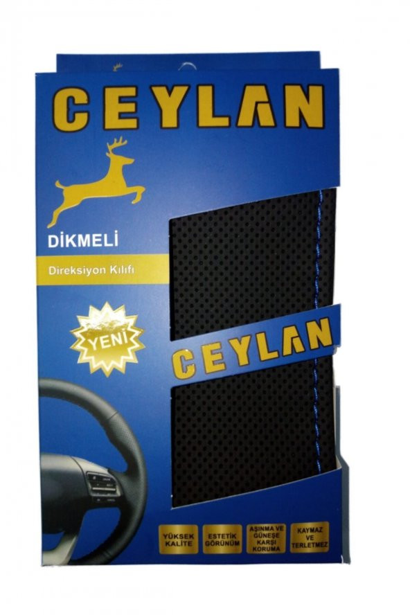 Oto Direksiyon Kılıfı Noktali Mavi Diki?li