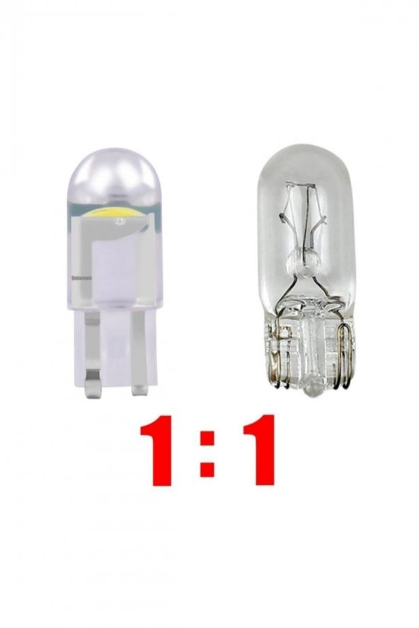 Yeni Nesil T10 Led Dipsiz W5w Beyaz Park Tavan Plaka Ampülü - 2