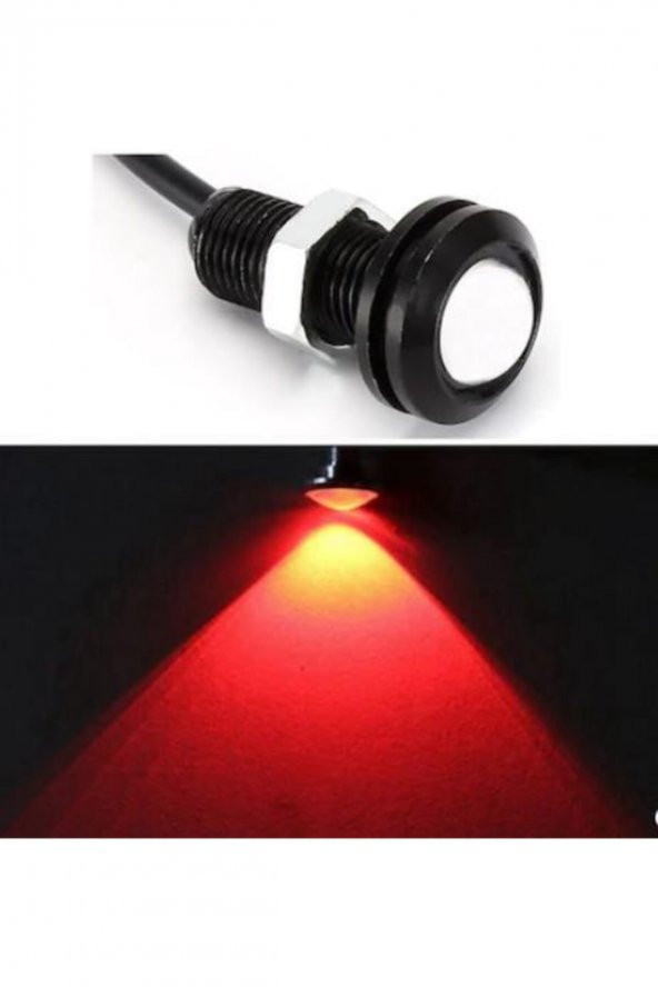 Kartal Göz Yan Ayna Altı Led Aydınlatma Kırmızı Renk 2li Set - 3