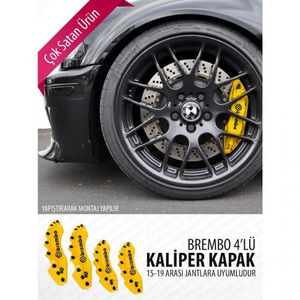 Chevrolet Spark Uyumlu Sarı Kaliper Kapağı 4lü Yağ Hortumlu - 2