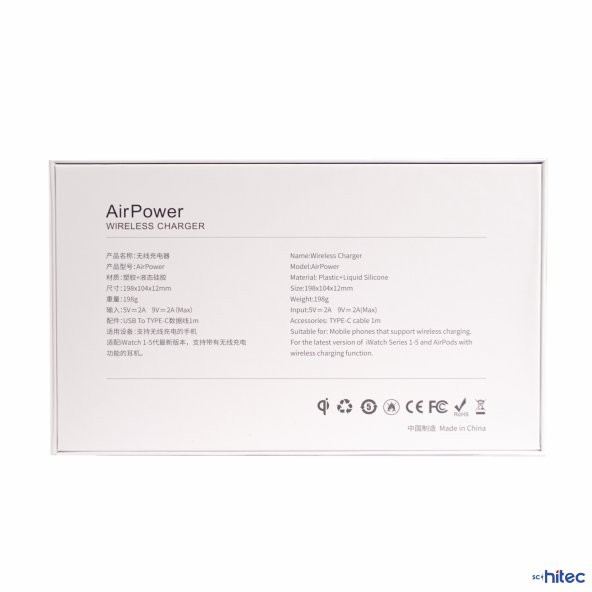 ScHitec Air Power 3in1 Telefon/Saat/Airpods Wireless Kablosuz Şarj İstasyonu - 5