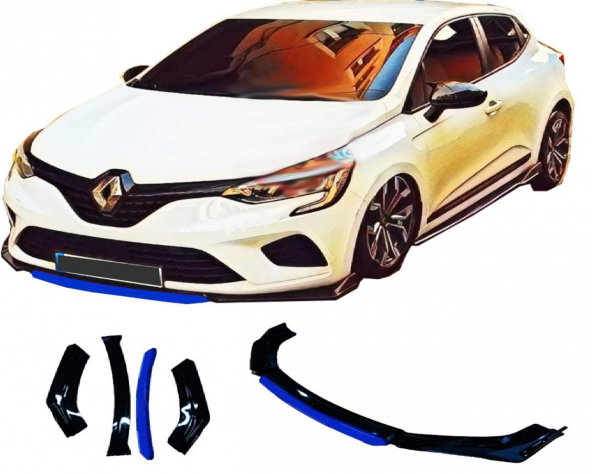 4 Parça Renault Clio 4 - Ön Lip Kırmızı-sarı-mavi Dilli