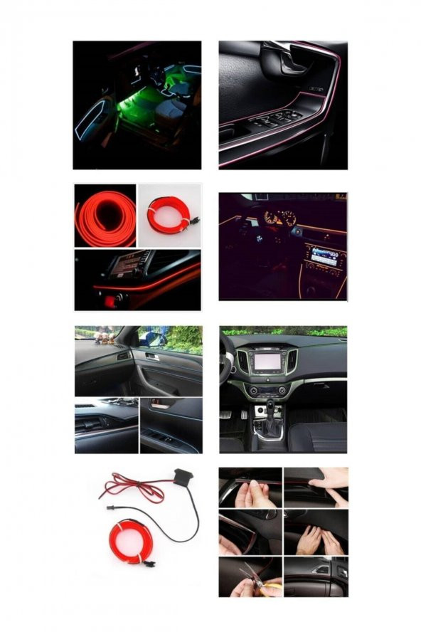 Araç Araba Içi Torpido Ledi Mavi Renkli Ip Neon Ip Led 2 Metre - 3