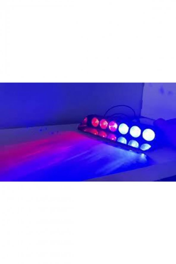 Araç Içi Vantuzlu Çakar Lamba Kırmızı-mavi 12v 6 Ledli 7 Modlu - 2