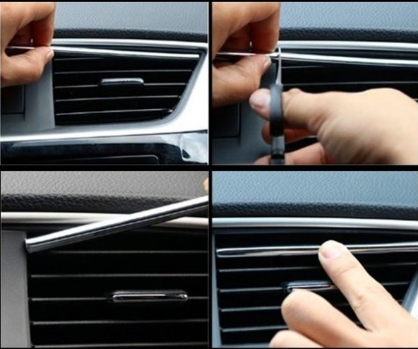 POINT MARKETING Araç Içi Klima Izgara Hava Çıkış Dekoratif Şeritler Klima Şerit - 3