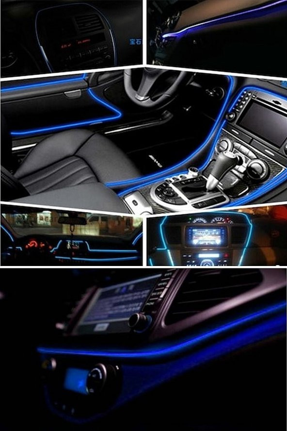 Araç Içi Mavi Torpido Ledi - Ip Neon Led - 5 Metre - 3