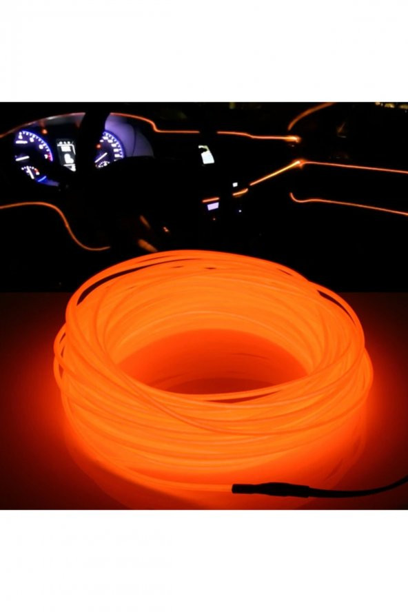 5 Metre Turuncu Araç İçi Torpido Ledi Renkli İp Neon İp Led Şerit Led Neon İp Led - 2