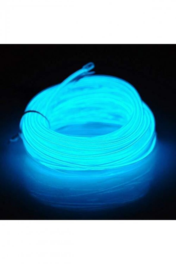 2 Metre Buz Mavi Araç İçi Torpido Ledi Renkli İp Neon İp Led Şerit Led Neon İp Led - 3