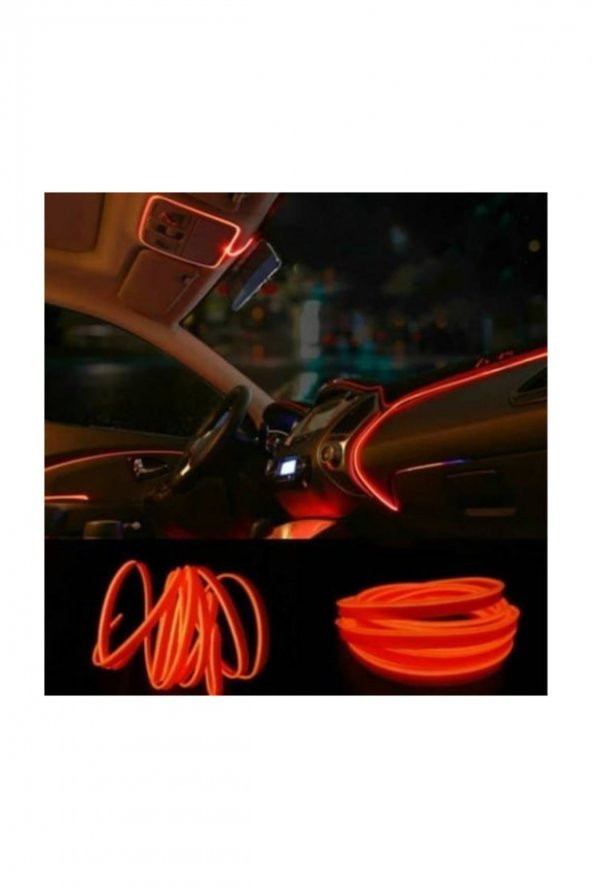 Torpido Led İp Neon Işıklı Dekoratif Turuncu 2 mt - 2