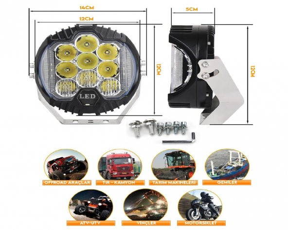 POINT MARKETING 5"Baja Style Shooter Offroad Projektör Led Lamba Beyaz - 3