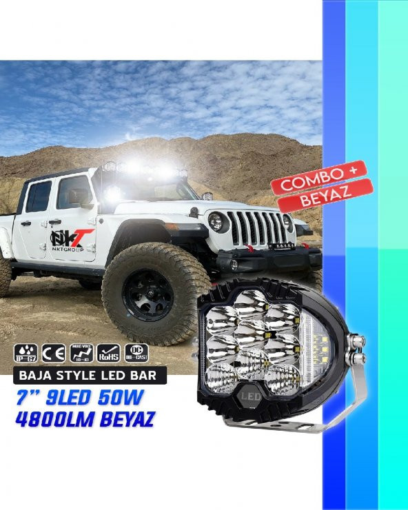 POINT MARKETING 7" Baja Style Shooter Offroad Projektör Beyaz Led Lamba