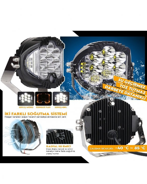 POINT MARKETING 7" Baja Style Shooter Offroad Projektör Beyaz Led Lamba - 2