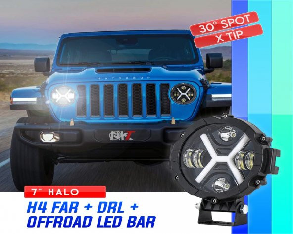 POINT MARKETING Offroad X Angel Led Projektör Lamba 4d Uyumlu