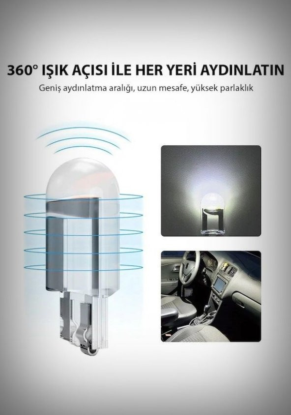POINT MARKETING yeni Nesil T10 Led Beyaz, Park , Tavan ,Plaka Ampülü - 2