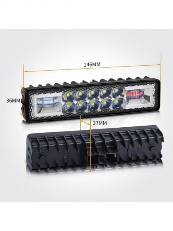 10 Led 48 W 3 Modlu Kırmızı Mavi Beyaz Flashlı Gündüz Ledi Off Road Far Çalışma Lambası Sis Lambası - 2