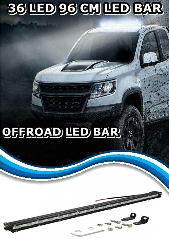 POINT MARKETING 108W 36 Led Tek Sıra OffRoad Yayıcı Gündüz Farı Lambası Projektör 96 CM