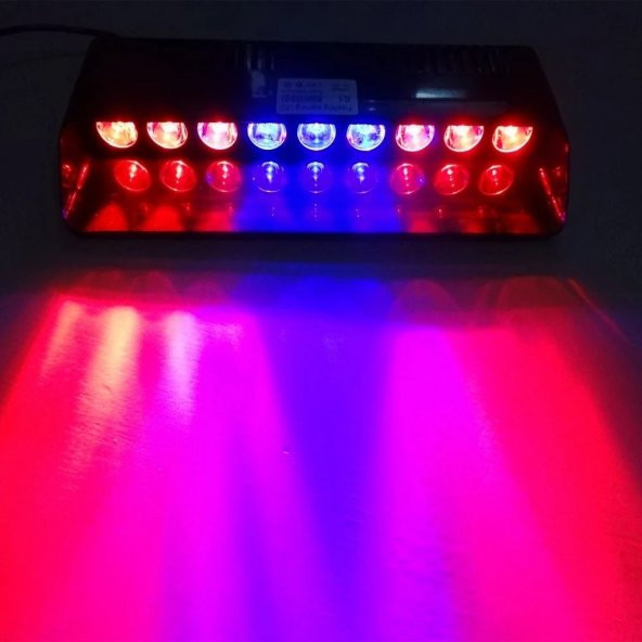 POINT MARKETING 9 Ledli Araç İçi Vantuzlu Mavi Kırmızı Beyaz Flash Led - 3