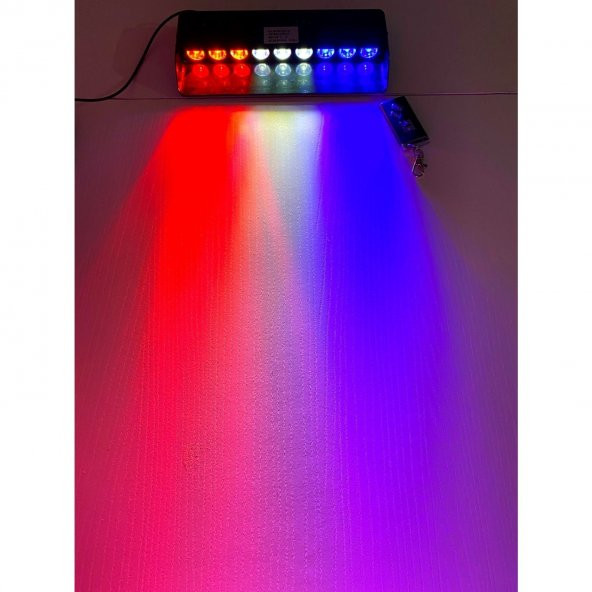 POINT MARKETING 9 Ledli Araç İçi Vantuzlu Mavi Kırmızı Beyaz Flash Led - 4