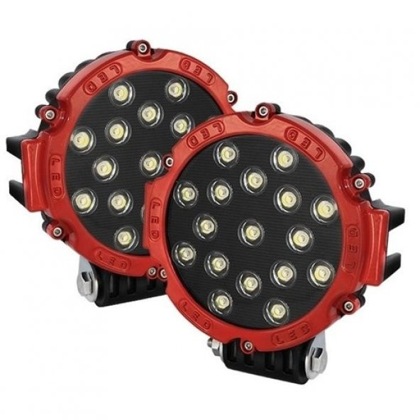 POINT MARKETING 7 İnc 17 Led 51 W Beyaz Kalın Gündüz Ledi Off Road Far Çalışma Lambası Sis Lambası - 2