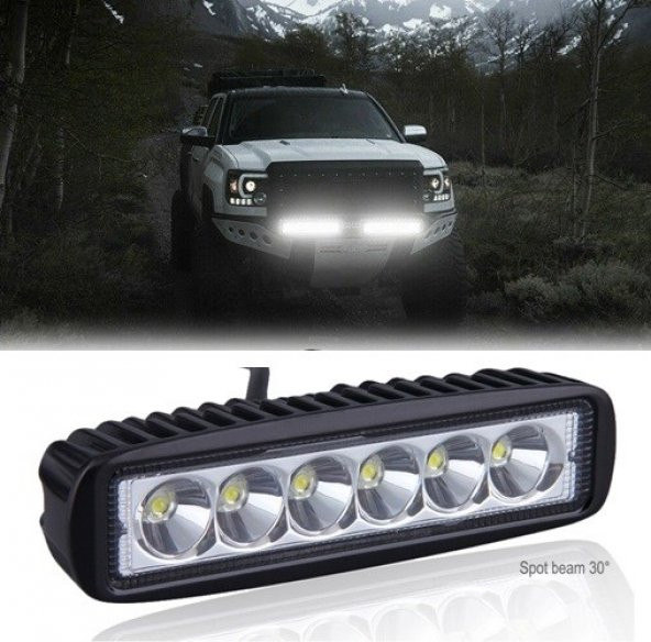 POINT MARKETING 6 Led 18 W Off Road Gündüz Farı Sis Farı Yayıcı Delici Off Road Farı - 3