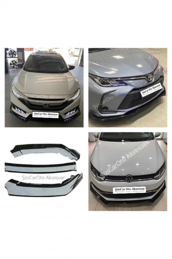 Üniversal Esnek 3 Parça Lip Pianoblack Abs Plastik Flaplı Kanatlı ürün görseli